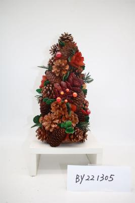 China Christmas Decor Table Ornaments Pinecone Tree Wooden Christmas Tree Decorations For Home for sale