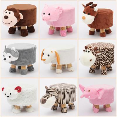 China High Quality Modern Style Wooden Stools Cute Animal Shape Small Chair Solid Wood Household Fashion Shoe Stools for sale