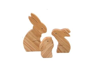 China Eco-friendly Wooden 3D Building Blocks Creative Art Gift Home Ornament Decoration Solid Wood Kids Toys DIY wooden toy for sale