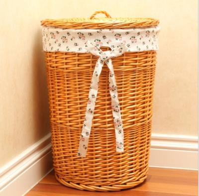 China Cheap Storage Rattan Wicker Willow Laundry Basket With Lid Fashion Natural Baskets ECO Friendly Storage Factory Supply for sale