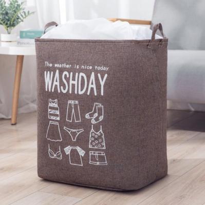 China White Kids Baby Cotton Canvas Fabric Storage Bin Dirty Cloth Toys Collecting Basket Set Foldable Custom Laundry Bags for sale