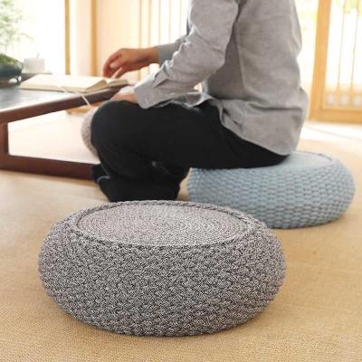 China Natural Straw Household Storage Stool Grass Woven Ottoman Box Eco-Friendly Hand-Woven Grass Rattan Stools for sale