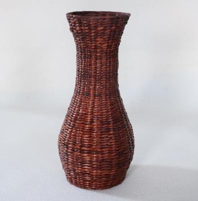 China Best Home Decor Popular Rattan Plant Stand, Planter Holder Wholesale Natural Seagrass Vase Handicraft Wicker Flower Pot for sale