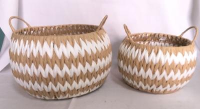 China Seagrass Basket Storage Weaving Straw Seaweed Water Hyacinth Bag Fruits Baskets Organizer ECO Friendly for sale