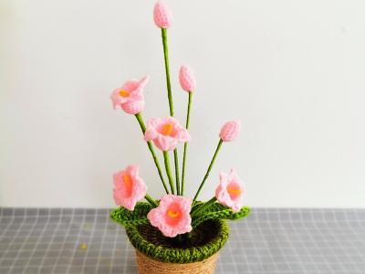 China New Creative Luxury Handmade Crochet Knitting Plants Flowers Handicraft Home Decorations Crochet Flower for sale