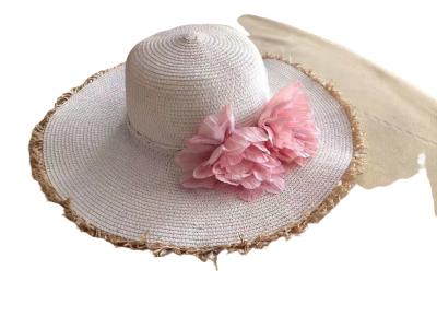 China Customize Wholesale Summer Wide Brim Sun Hat Natural Straw Hats Custom Beach Straw Hat for sale