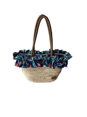 China ECO Friendly Fashion Summer Tote Handbag Bohemian Handmade Bali Bags Straw Beach Bag Cotton Canvas Shopping Bags for sale