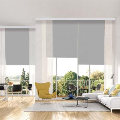 China Industrial Bedroom Roller Shades Wireless Rechargeable Motorized Battery Power Window Roller Blinds, Shades Solar Power for sale