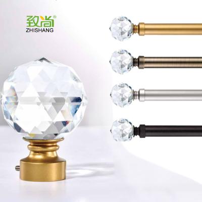 China Strong and durable fashion crystal ball curtain rod,acrylic curtain rod with acrylic finial,glass finials for curtain rod for sale