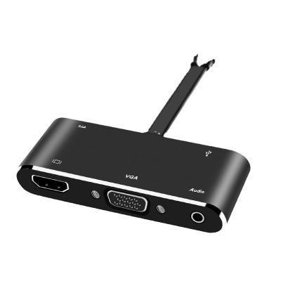 China Cable Network Adapter 5 in 1 USB Hub, Type C/M To HD, PD, VGA, USB3.0, Audio TKCE00025 for sale