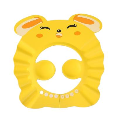 China Adjustable Polyester Baby Hearing Protection Shampoo Cap Kids Shower Hat Baby Shampoo Hat for sale