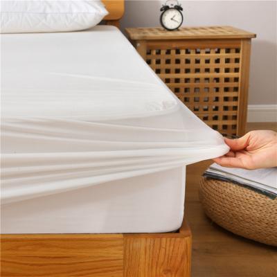 China 100% Polyester Waterproof Home Hypoallergenic Anti-Dust Anti-Insect Hotel Bed Sheet Mattress Protector Cover for sale