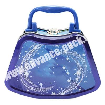 China Household Products LU650  blue  tin lunch box for food candies cookies custom tin box packaging container supplier manufacture lunch box tin can for sale