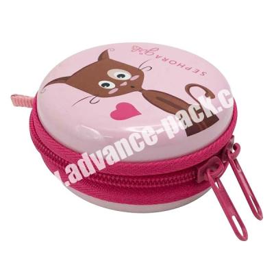 China Household Products RD142  round tin can with printed cat for food candies custom tin box packaging container supplier manufacture  round tin can for sale