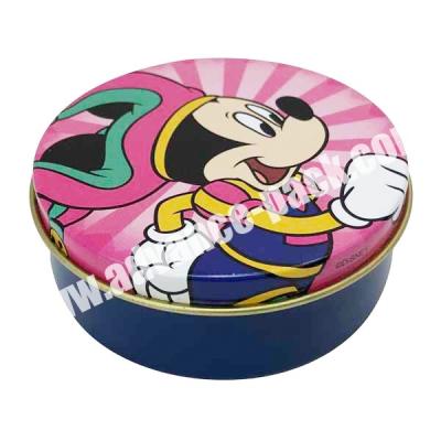 China Household Products Customized Design Tin Box Packaging Wholesale Round Shape Metal Tin Box With Lid For Candy Packaging for sale