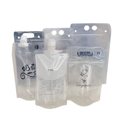 China Wholesale Plastic Reusable Fruit Juice Pouch Clear Refill Barrier Drink Stand Up Spout Pouch Shampoo Packaging Spout Liquid Bag for sale