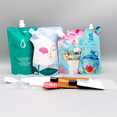 China Barrier Holder Up Pouch For Liquid Soap Cosmetic Squeeze Bags Hand Cream Shampoo Lotion Pouch Refill Spout Plastic Pouch for sale