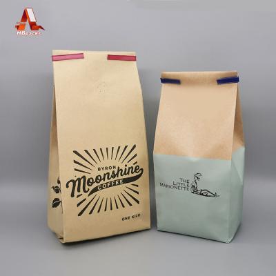 China Moisture Proof Biodegradable Coffee Bag Tea Pouch Packaging Recycle Valve Coffee Bag Tin Tie Flat Bottom Aluminum Foil Gusset Bag for sale