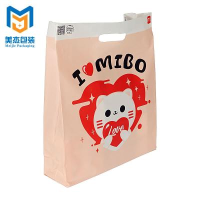 China Shock Resistance Custom Printed Logo Design LDPE/HDPE Handle Plastic Bag Die Cut Bag Shopping Bag for sale