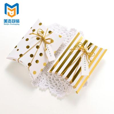 China Recyclable Customized Logo Brand Gold Pillow Box , DIY Gift Hair Extension Paper Wig Packaging Boxes for sale