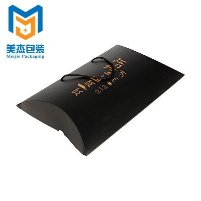 China Handmade Custom Matte Black Hair Extension Pillow Boxes Wig Packaging Package For Wholesale for sale