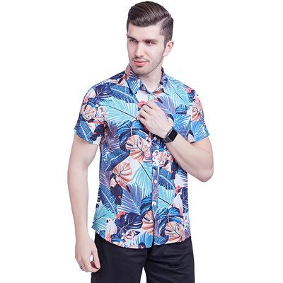 China Custom Anti-pilling Shirt New Design Printing Mens Beach Wear Canvas / Cotton Hawaiian Shirts Wholesale for sale