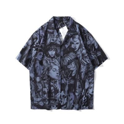 China Breathable Vintage Print Collar Beach Ethnic Hawaiian Short Sleeve Summer Loose Casual Shirts for sale