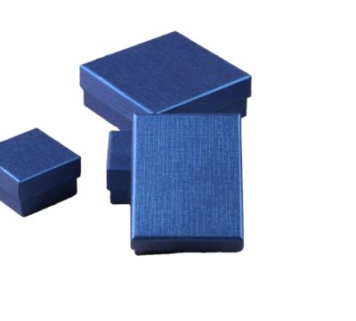 China Eco-friendly Blue Color Jewelery Boxes Jewelry Paper Cardboard Material Low Price Jewelry Box for sale