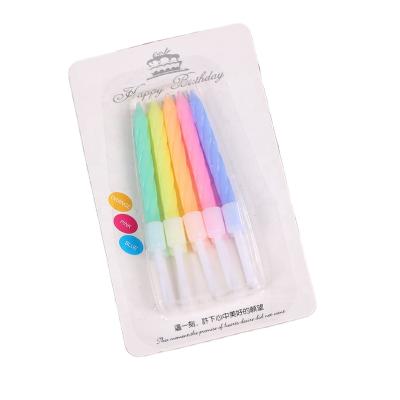 China Scented Multicolor Spiral Birthday Candles Birthday Party Decoration With Long Colorful Kuchenkerze Birthday Cake Candles for sale