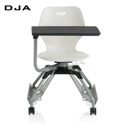 China High Quality Modern Plastic Knot Plastic Chair University School Furniture Promotional Student Chair With Notepad for sale