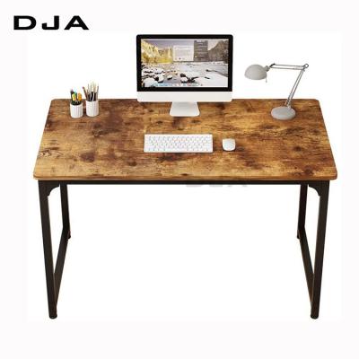 China 2021 simple design modern wood table top with powder coating metal frame home furniture computer finish computer desk for sale