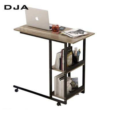 China Modern Fancy Luxury Home Furniture Student Writing Study Table Laptop Desk Near Bed C Shaped Movable Snack Desk With Storage for sale