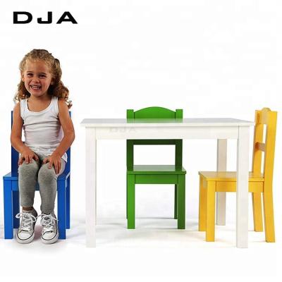 China 2021 Contemporary play school friendly cheap high quality kids colorful solid wood used furniture preschool tables and chairs for sale