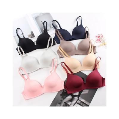 China QUICK DRY wholesales fashion simple solid color wire free bra feminine women comfort push up seamless bra for sale