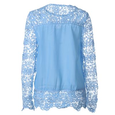 China 2021 autumn spring women's blouse shirt delivery anti-pilling lace sexy blouse women on behalf of for sale