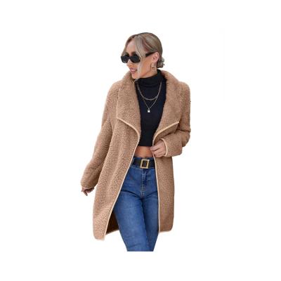 China Blazer 2021 Casual Autumn And Winter New Style Dust Plush Coat Long Sleeve Cardigan Coat Viable Loose Sweater Women for sale