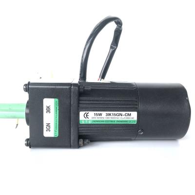 China 15W single phase electric ac motor 110v 220v with reducer magetci brake 3IK15GN-cm for sale