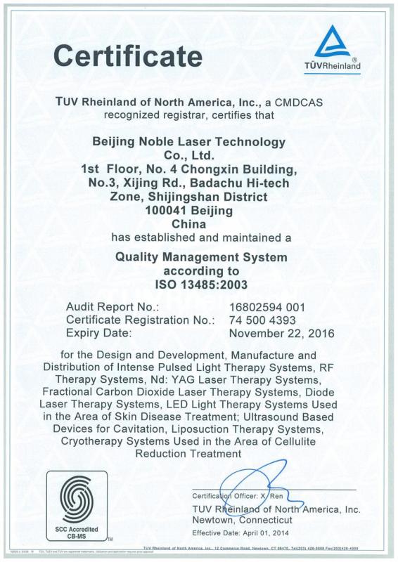 ISO13485:2012 - Beijing Noble Laser Technology Co.,Ltd