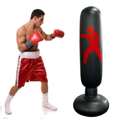 China PVC 1.6m Inflatable Sandbag Tumbler Fighting Column Gym Fitness Training Decompression Adult Stuffed Sandbag Boxing Stand for sale