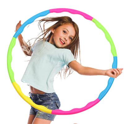 China size & Dropshipping Abdomen Exerciser 9 Parts Dismountable Plastic Children Sports Circles Splicing Gymnastics HU Toy Fitness Equipment Waist Exercise Circle Hoop for sale