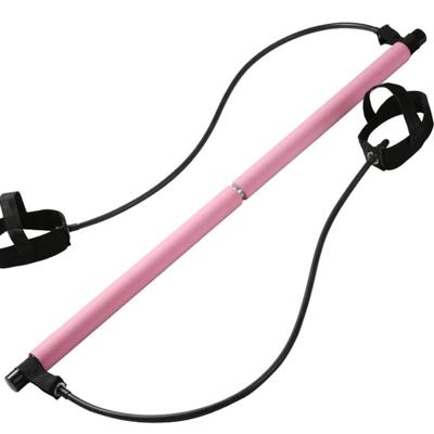 China Full Stick Portable Home Sport Pilates Exercise Yoga Bodybuilding Gym Pull Up Fitness Equipment Pilates Bar With Resistance Bands for sale