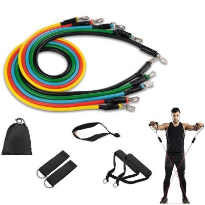 China Dropshipping Band 11pcs 100lbs Pull Ropes Elastic Resistance Bands Tube Yoga Expander Training Workout Exercise Gym Fitness Equipment for sale