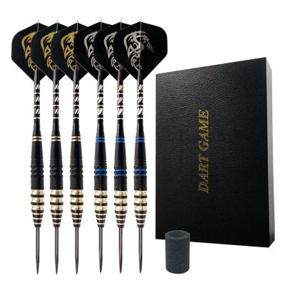 China 2021 New 3pcs 23g Professional High Quality Full Tungsten Steel Brass Barrel Boxed 3pcs 23g Tip Shaft Pet Flight Aluminum Darts Set DD-L1 for sale