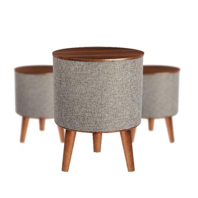 China Portable Natural Wooden Speaker Table Coffee Table Speaker With Qi Wireless Charging for sale