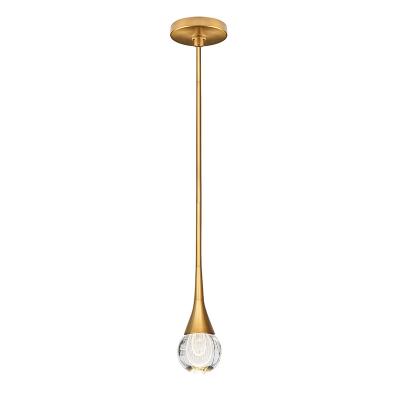 China Modern Crystal Pendant Light Mini Globe Metal Rod LED Pendant Lighting for Kitchen for sale