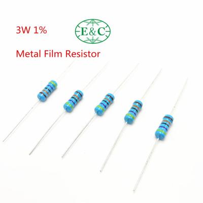 China Metal Film Resistor 3W 0.1R 0.1ohm Five-color Ring Resistor 3w-0.1r 0.1 ohm tolerance 1% for sale