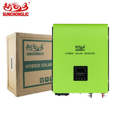 China Sunchonglic low frequency pure sine wave 3kva 24v 60A mppt solar hybrid inverter 470x385x155mm for sale