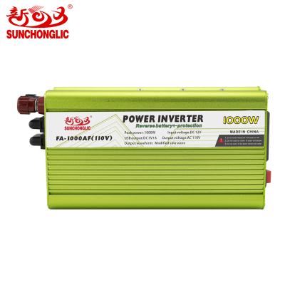 China Sunchonglic Inversor 1000W 12V DC Home Solar Power System AC 110V Off Grid Modified Sine Wave Power Inverter for sale