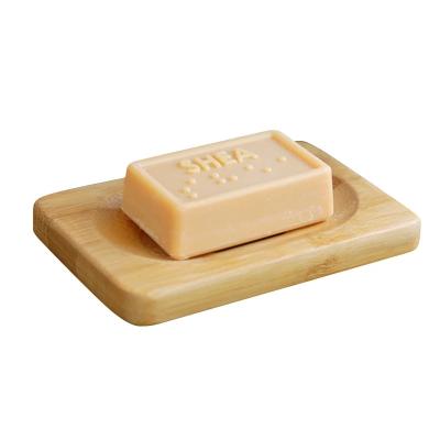 China Easy Dry Soap Prevent Rust Drain Soap Box Bathroom Washroom Tools Eco-Friendly Natural Bamboo Soap Dish Bath Soap Rack Bamboo Soap Holder Case Tray for sale