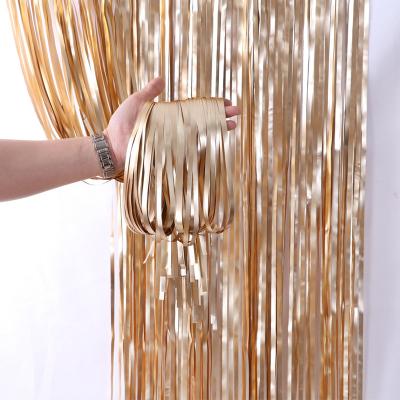 China Lucury 2021 Hot Sale Shiny Tassel Door Decorative Window Instant Line String Curtain for sale